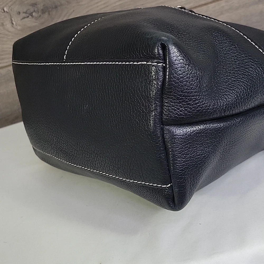 Dooney & Bourke Black Pebble Leather Shoulder Bag